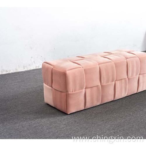 Pink Velvet Storage Ottoman Living Room Furniture